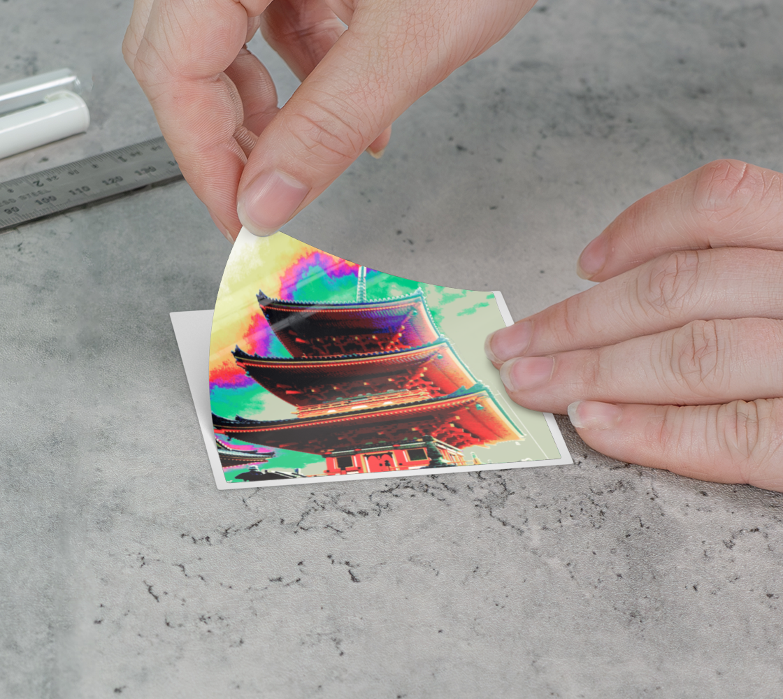 Psychedelic Pagoda-Sticker